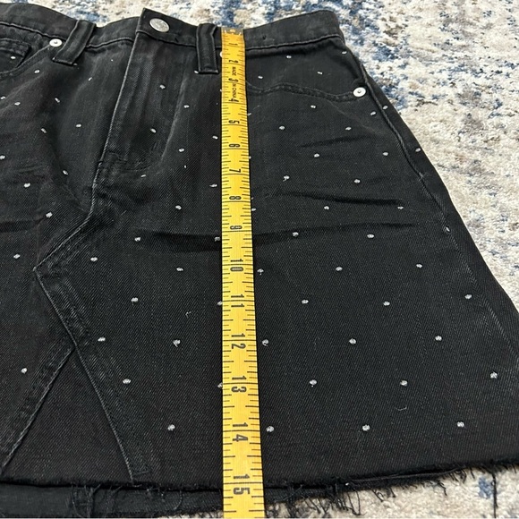 NWT Madewell Lunar Wash Metallic Dot Edition Rigid Denim A-Line Mini Skirt 25 - Picture 9 of 9